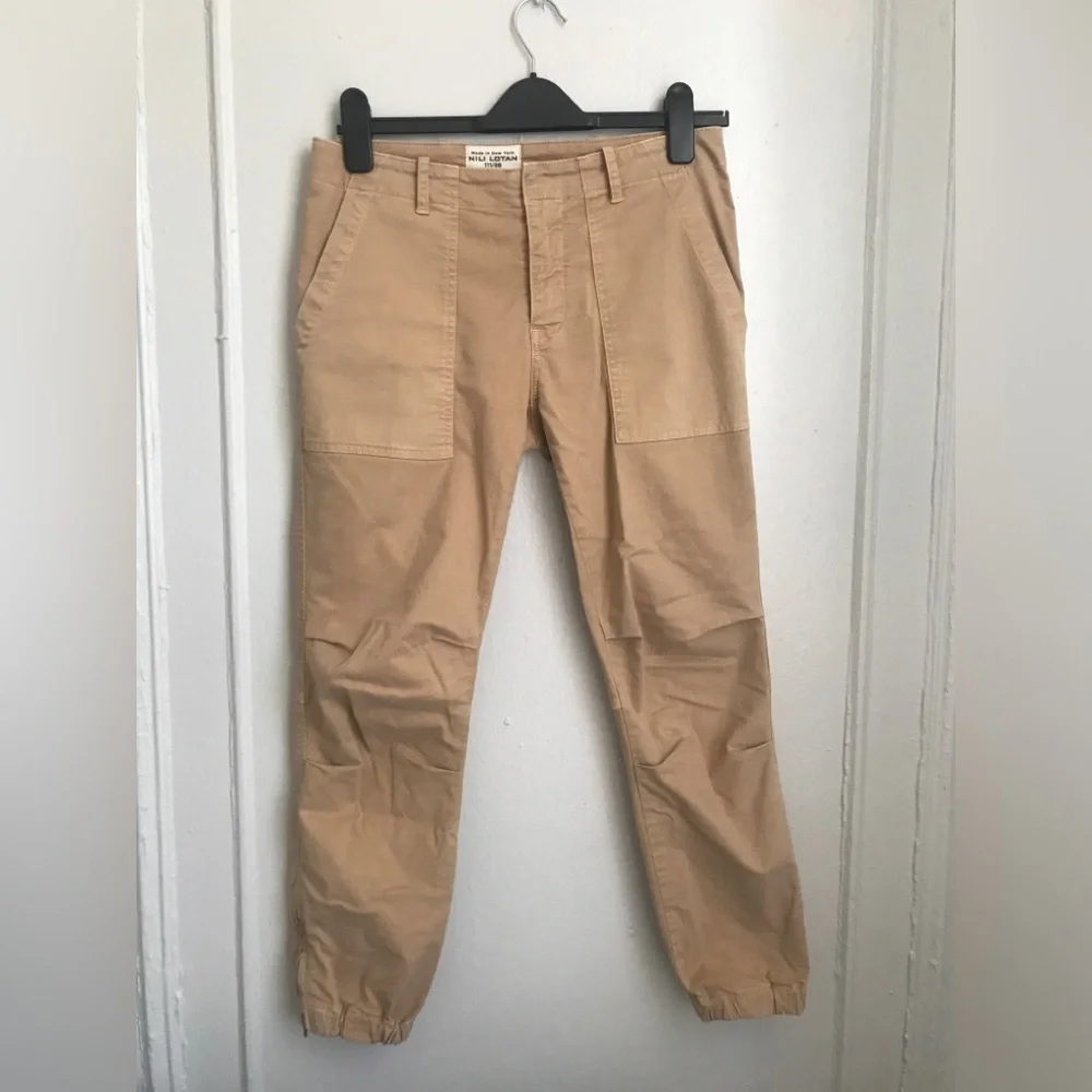 Nili Lotan French Military Cotton Twill Crop Pants Khaki Camel Size 2 - Picture 3 of 6